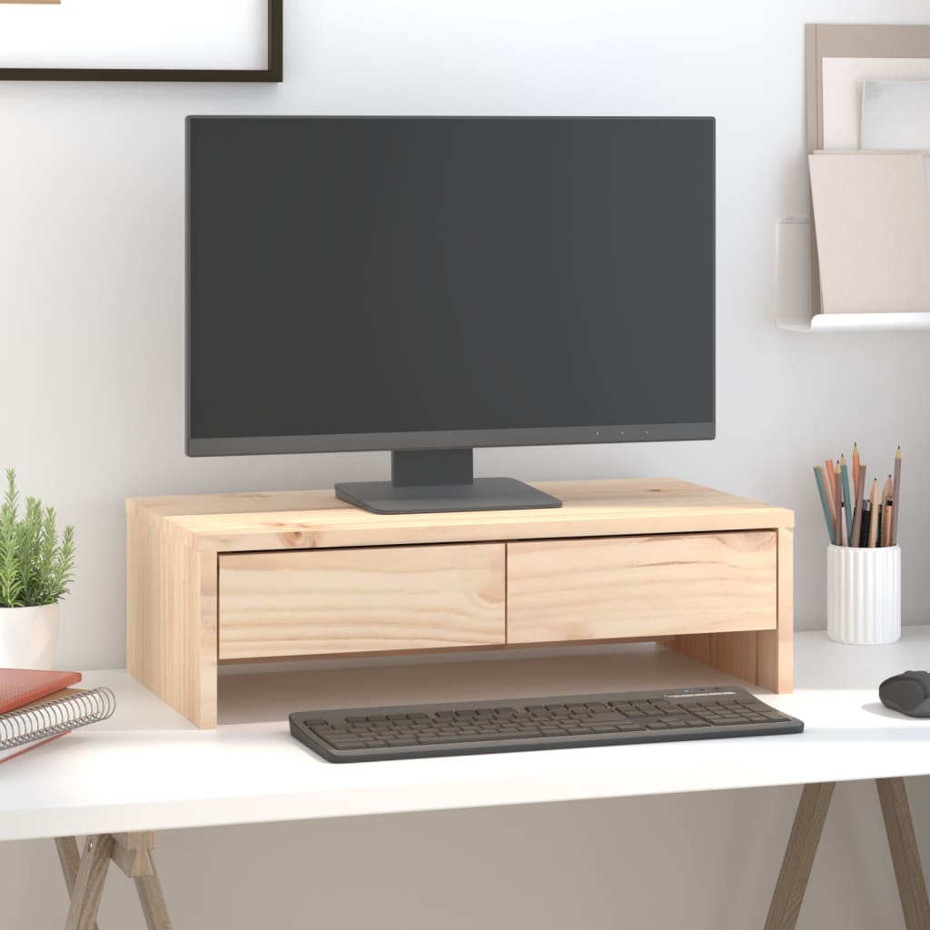 Vidaxl monitorstandaard 50x27x15 cm massief groenhout