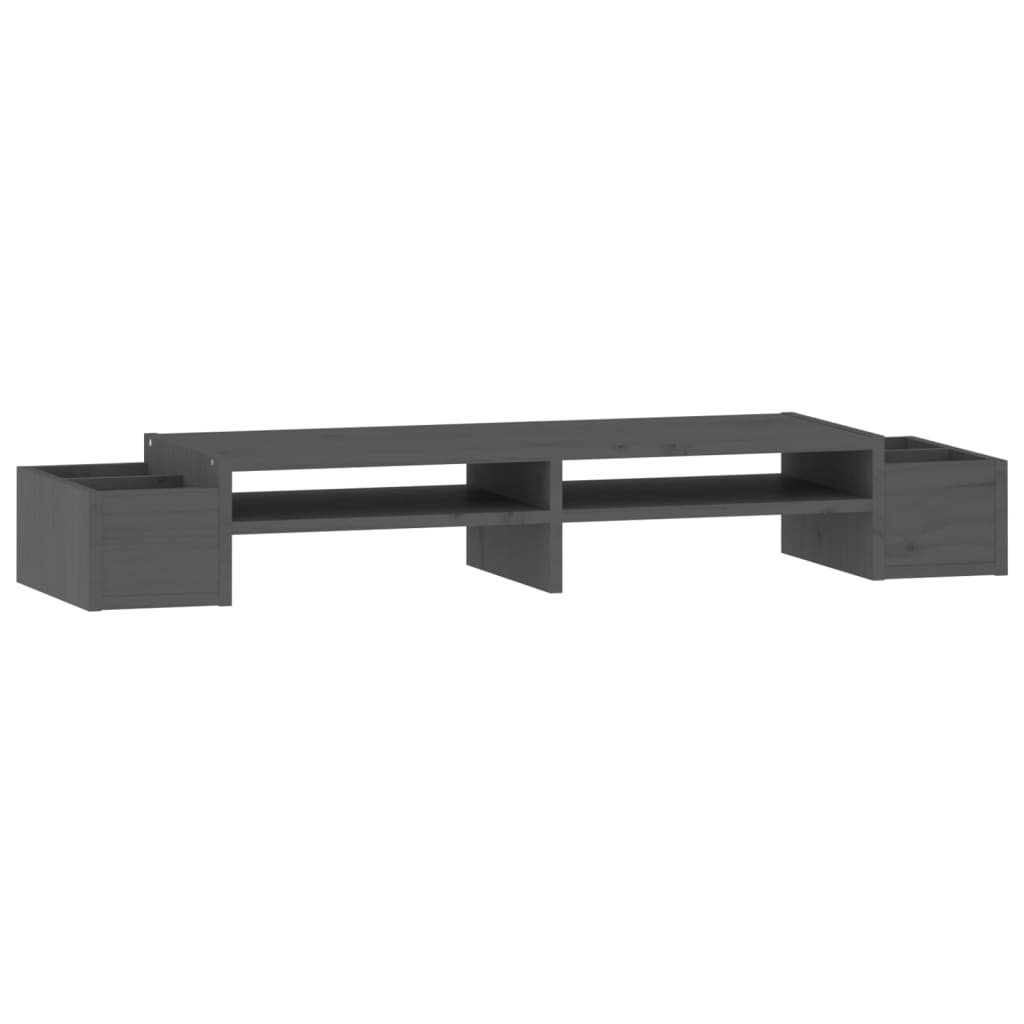 Vidaxl monitorstandaard 100x27,5x15 cm massief groenenhout grijs