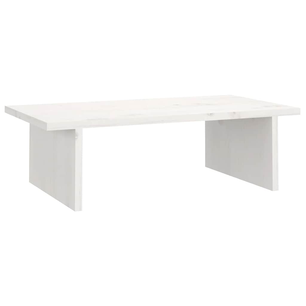 Vidaxl monitorstandaard 50x27x15 cm massief groenhout wit