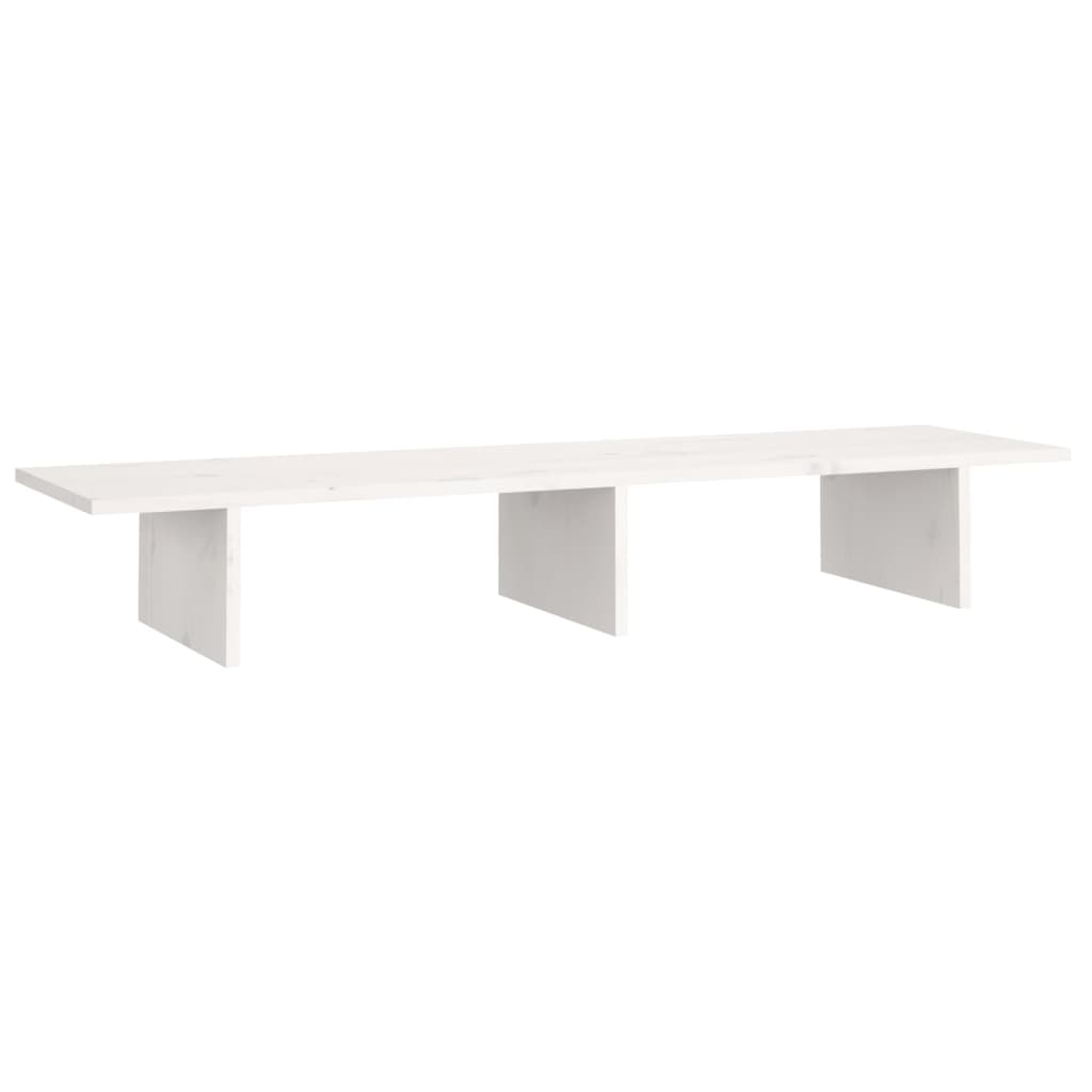 Vidaxl monitorstandaard 100x27x15 cm massief groenhout wit