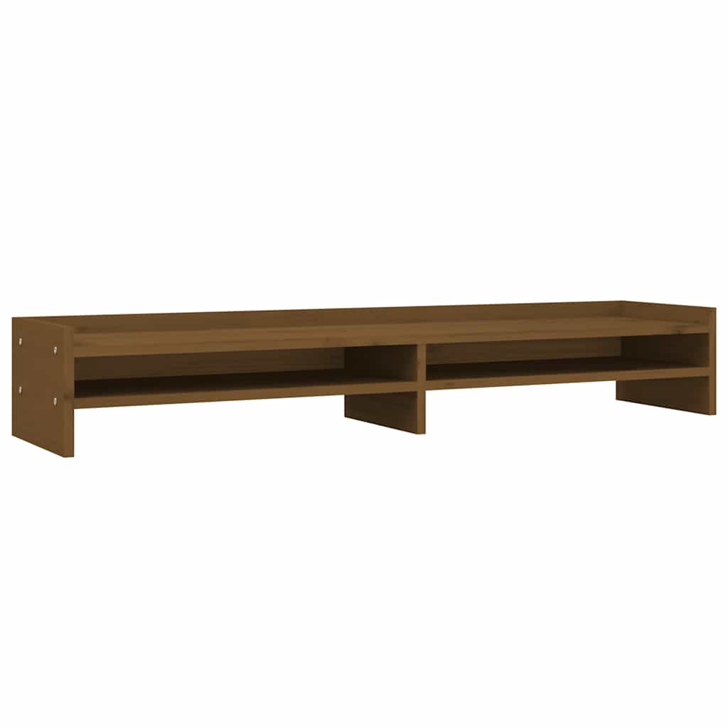 Vidaxl monitorstandaard 100x24x16 cm massief groenhout honingbruin