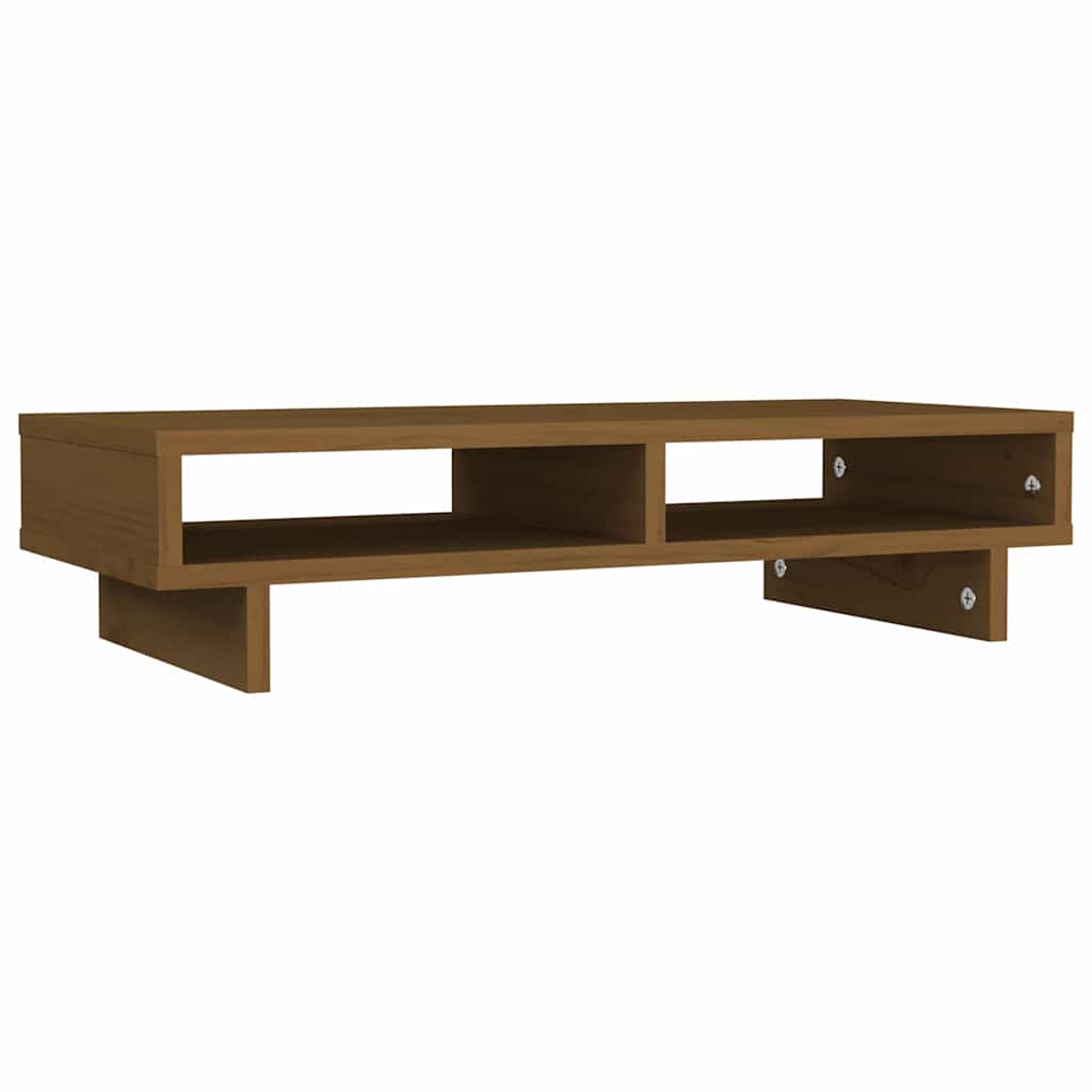 Vidaxl monitorstandaard 60x27x14 cm massief groenhout honingbruin
