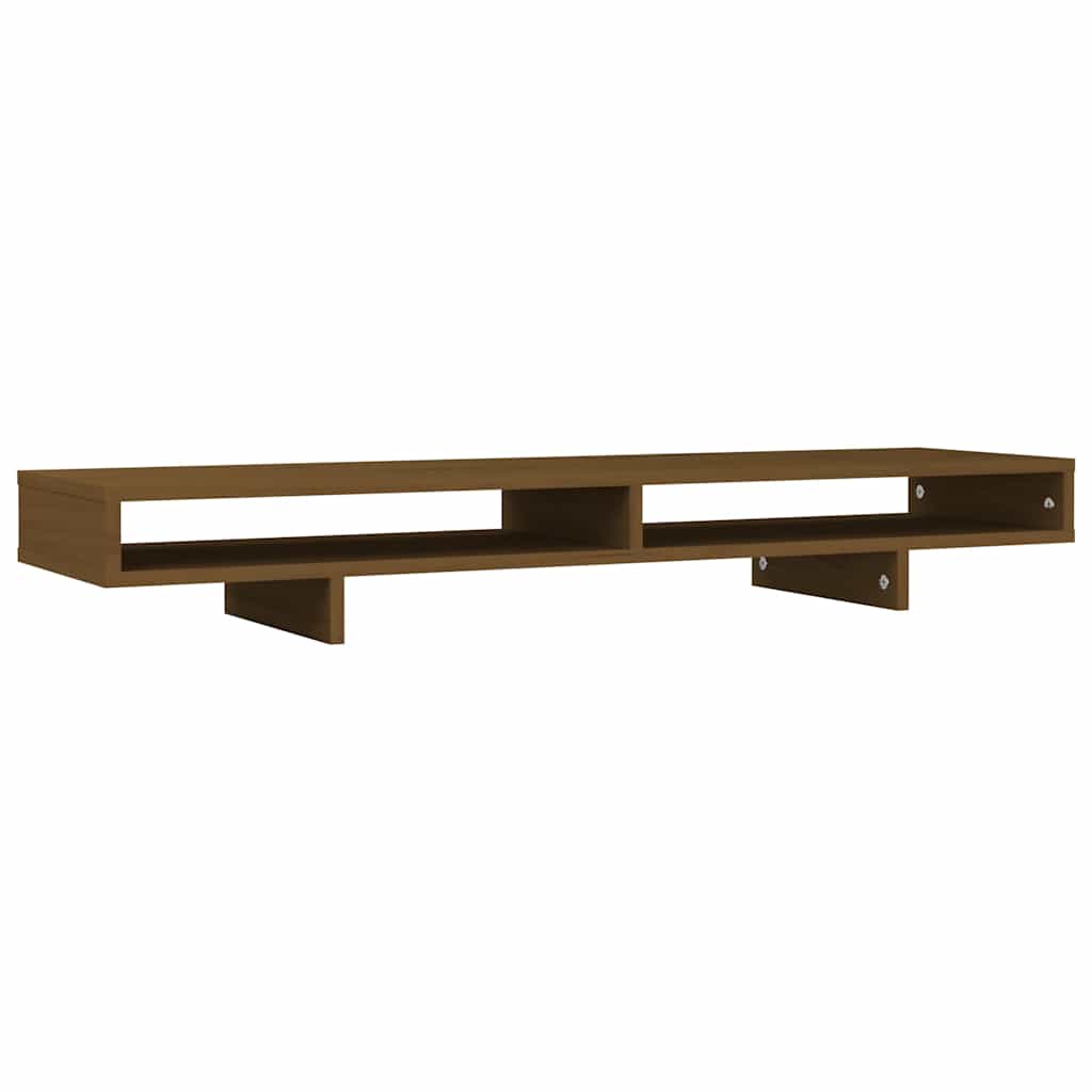 Vidaxl monitorstandaard 100x27x14 cm massief groenhout honingbruin