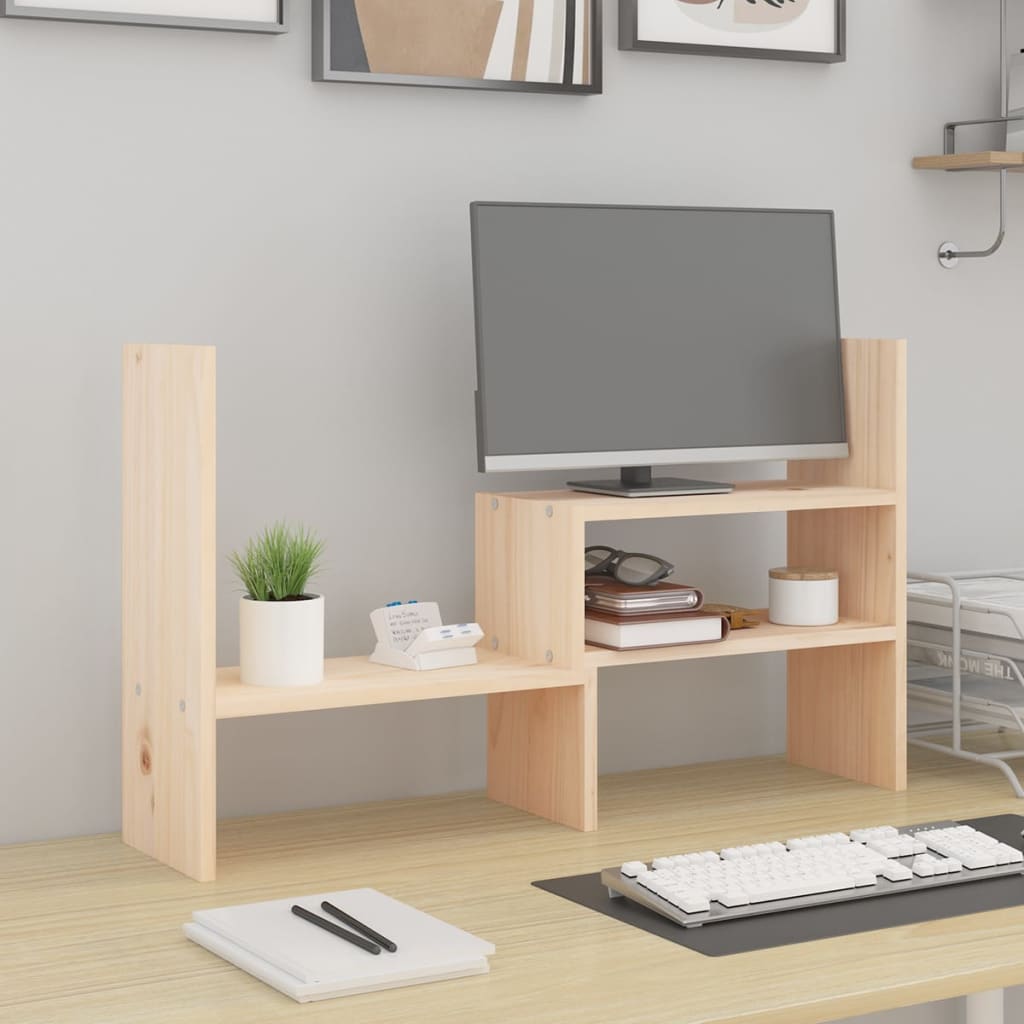 Vidaxl monitorstandaard (39-72)x17x43 cm massief groenhout