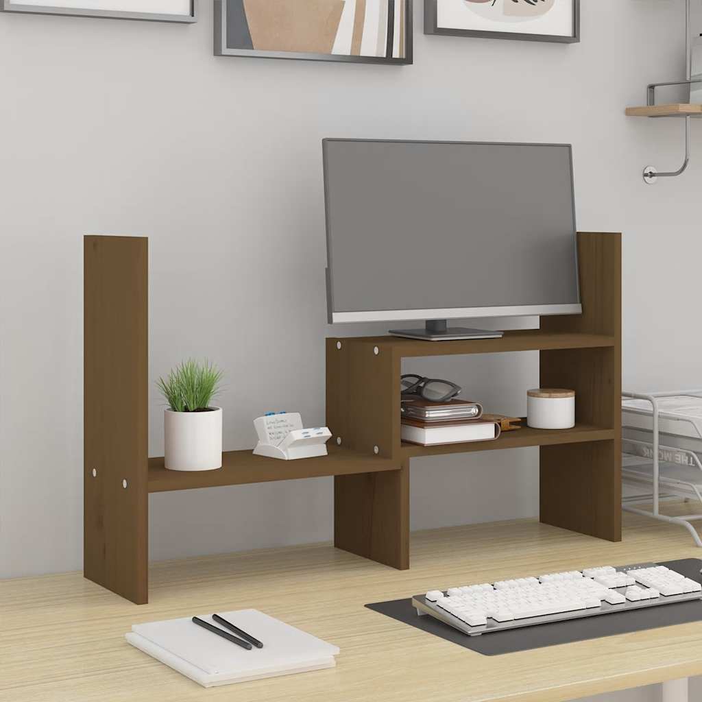 Vidaxl monitorstandaard (39-72)x17x43 cm groenenhout honingbruin