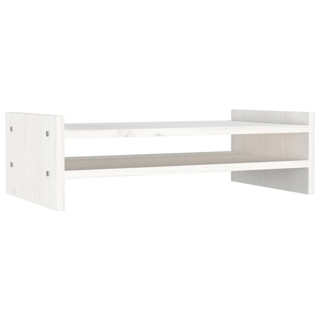 Vidaxl monitorstandaard 50x27x15 cm massief groenhout wit