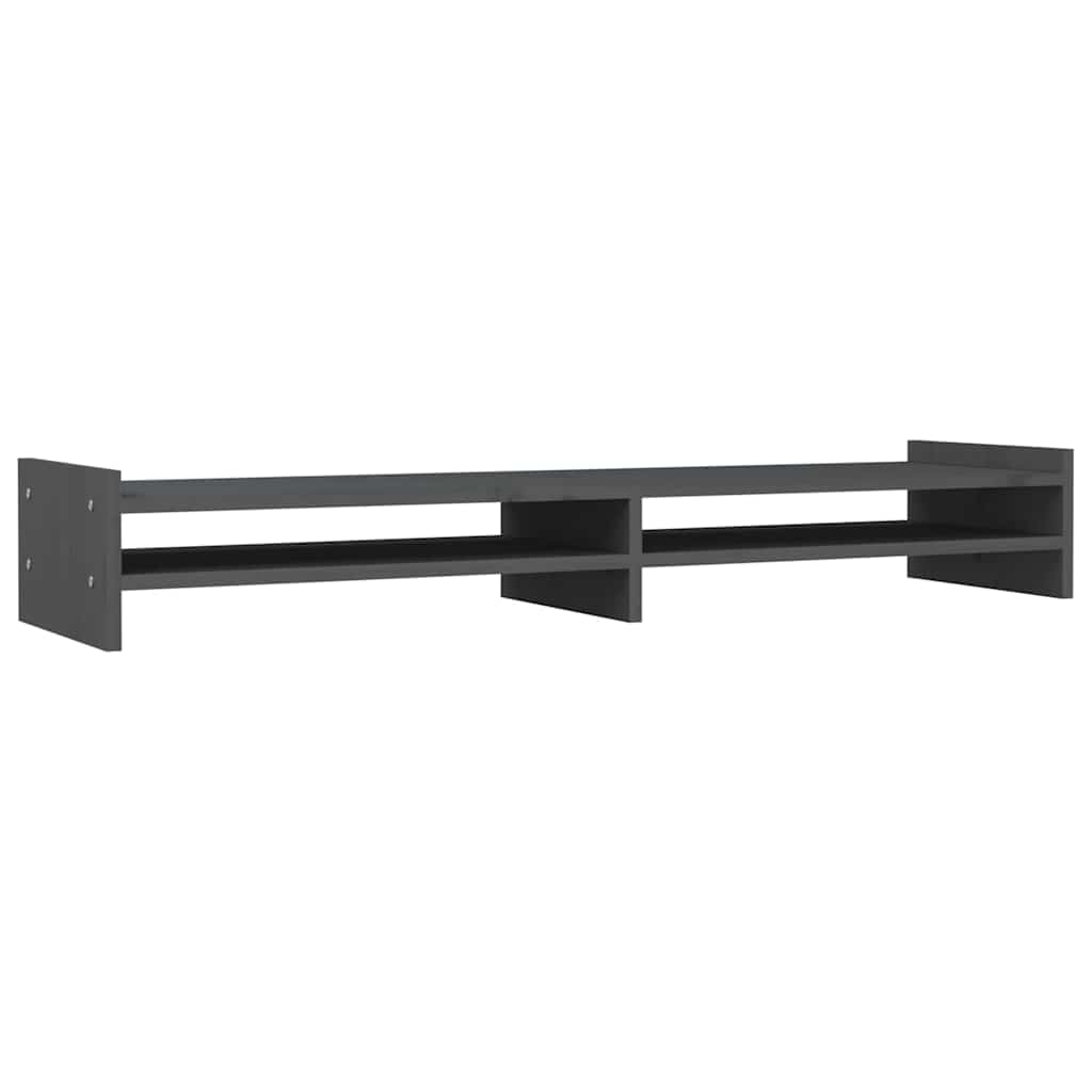 Vidaxl monitorstandaard 100x27x15 cm massief groenenhout grijs