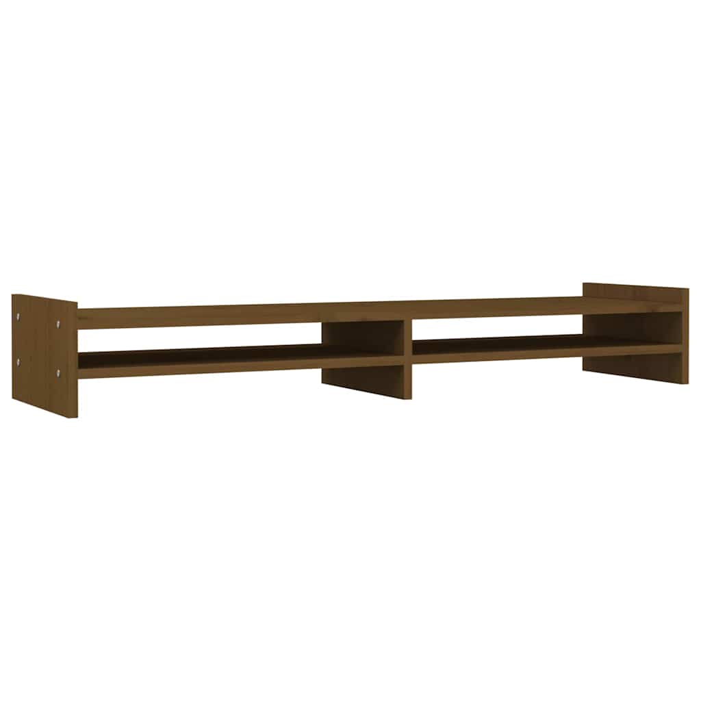 Vidaxl monitorstandaard 100x27x15 cm massief groenhout honingbruin
