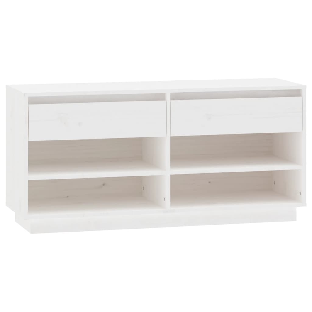 Vidaxl schoenenkast 110x34x52 cm massief groenhout wit