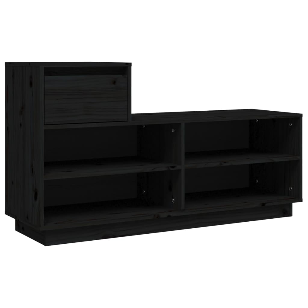 Vidaxl schoenenkast 110x34x61 cm massief groenenhout zwart