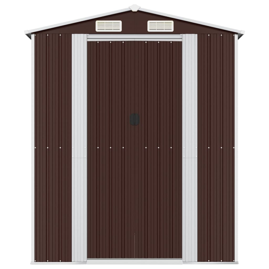 VidaXL Tuinschuur 192x606x223 cm gegalvaniseerd staal donkerbruin