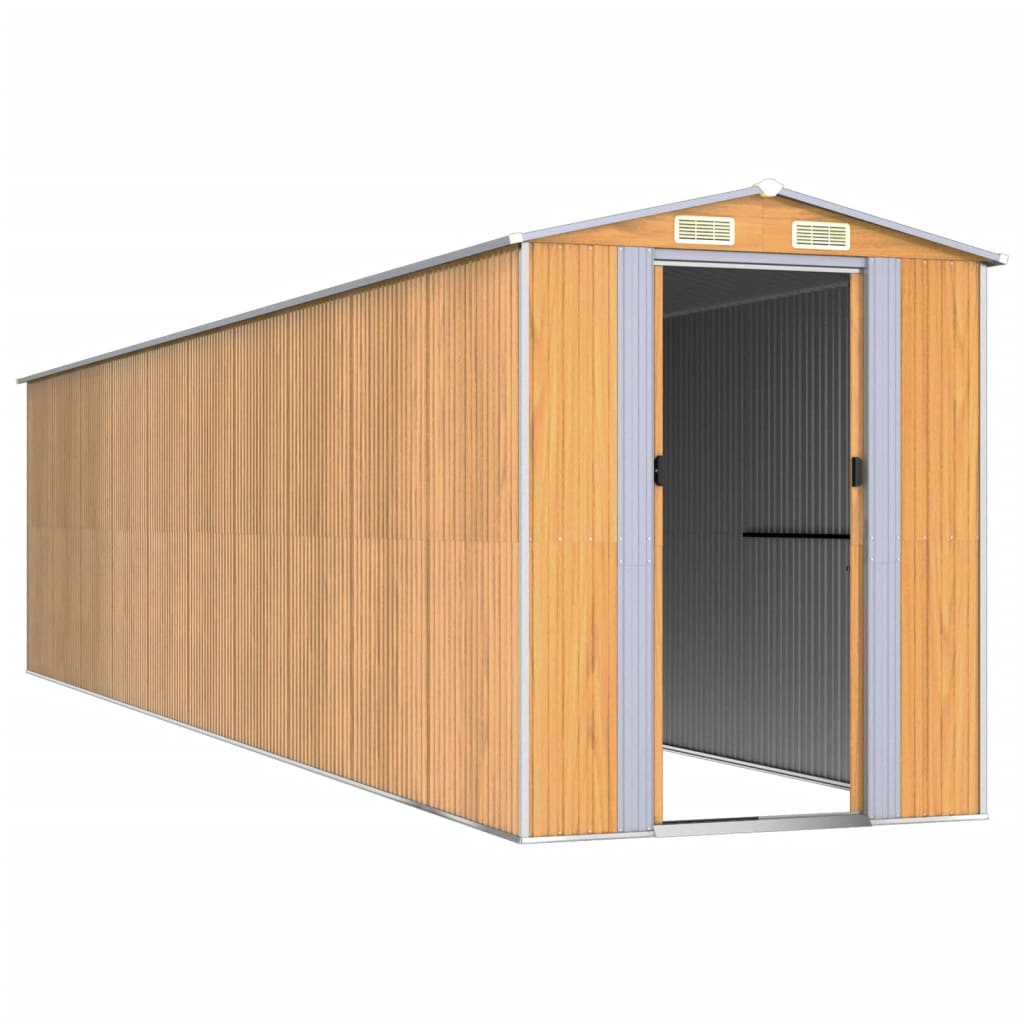 VidaXL Tuinschuur 192x855x223 cm gegalvaniseerd staal lichtbruin