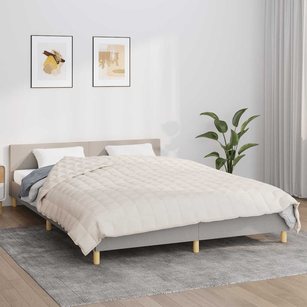 Vidaxl verzwaringsdeken 220x235 cm 11 kg stof lichtcrèmekleurig