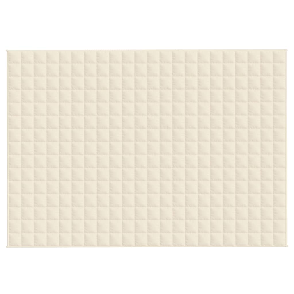 Vidaxl verzwaringsdeken 155x220 cm 7 kg stof lichtcrèmekleurig