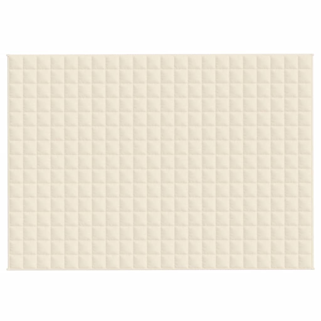Vidaxl verzwaringsdeken 155x220 cm 11 kg stof lichtcrèmekleurig