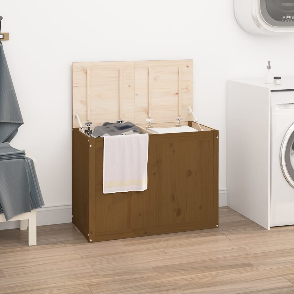Vidaxl wasmand 88,5x44x66 cm massief groenhout honingbruin