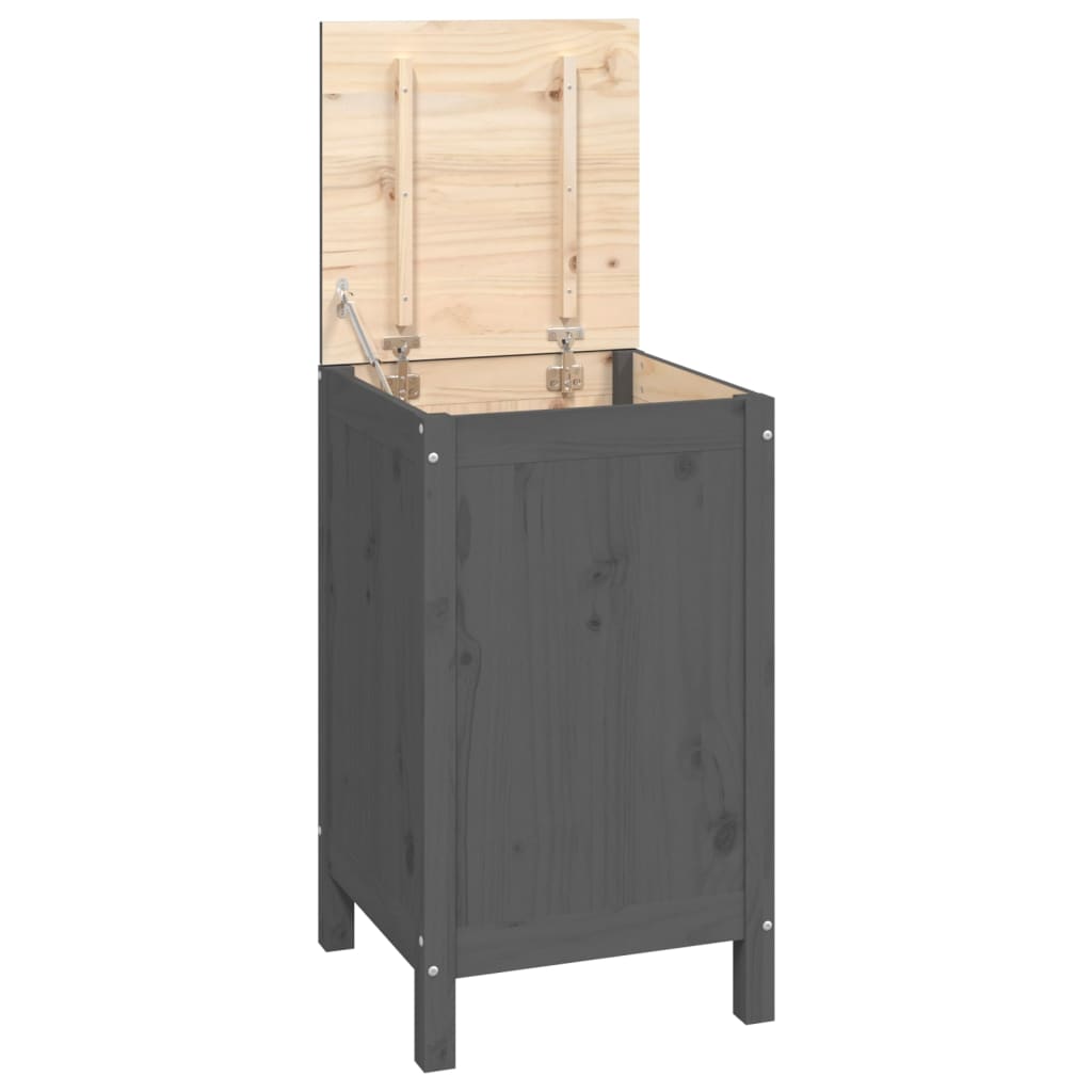 Vidaxl wasmand 44x44x76 cm massief groenenhout grijs