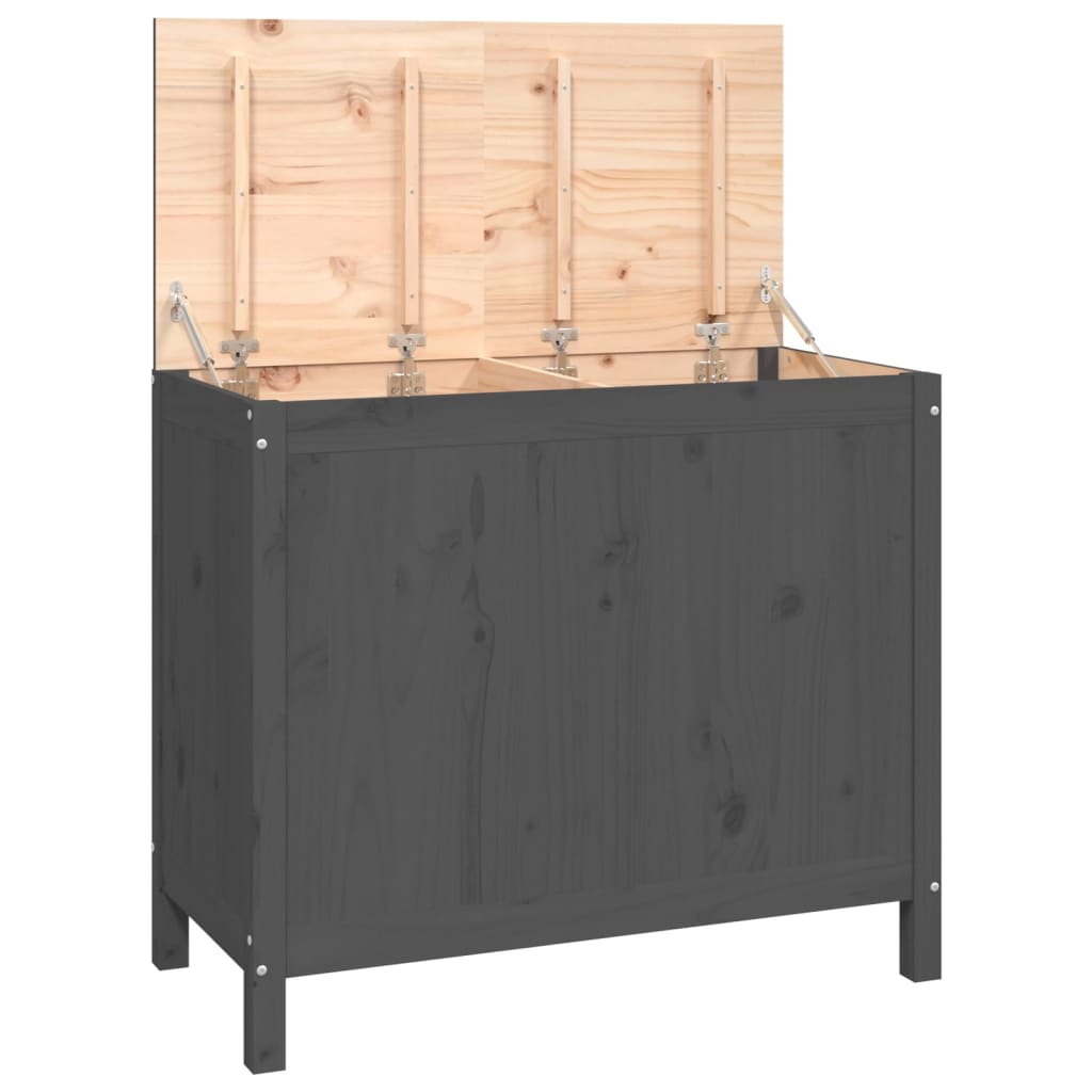 Vidaxl wasmand 88,5x44x76 cm massief groenenhout grijs