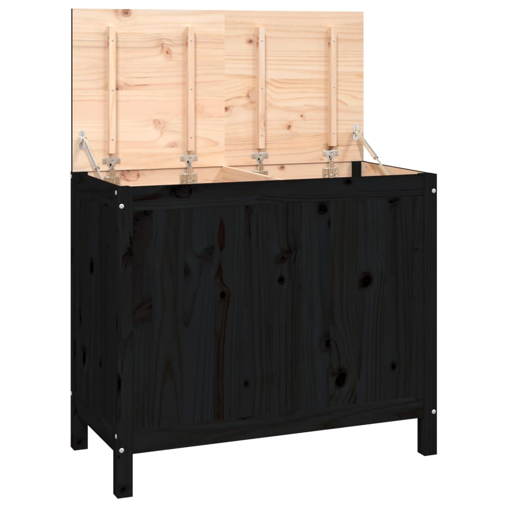 Vidaxl wasmand 88,5x44x76 cm massief groenenhout zwart