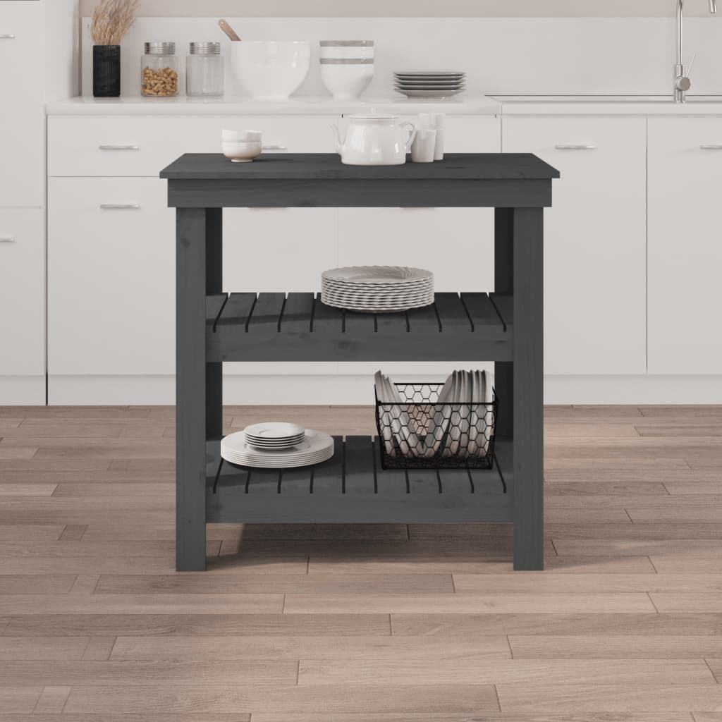 Vidaxl werkbank 78,5x50x80 cm massief groenenhout grijs