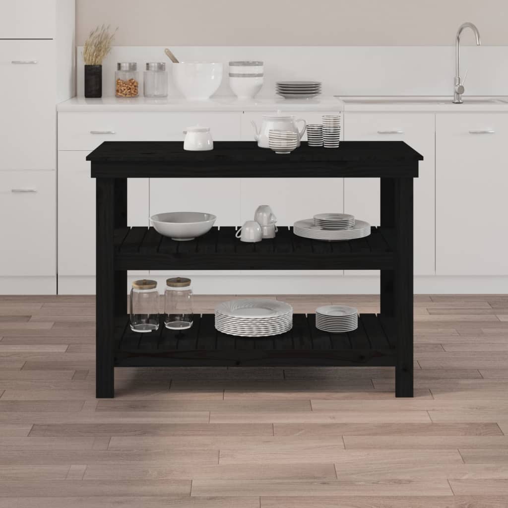 Vidaxl werkbank 110,5x50x80 cm massief groenenhout zwart