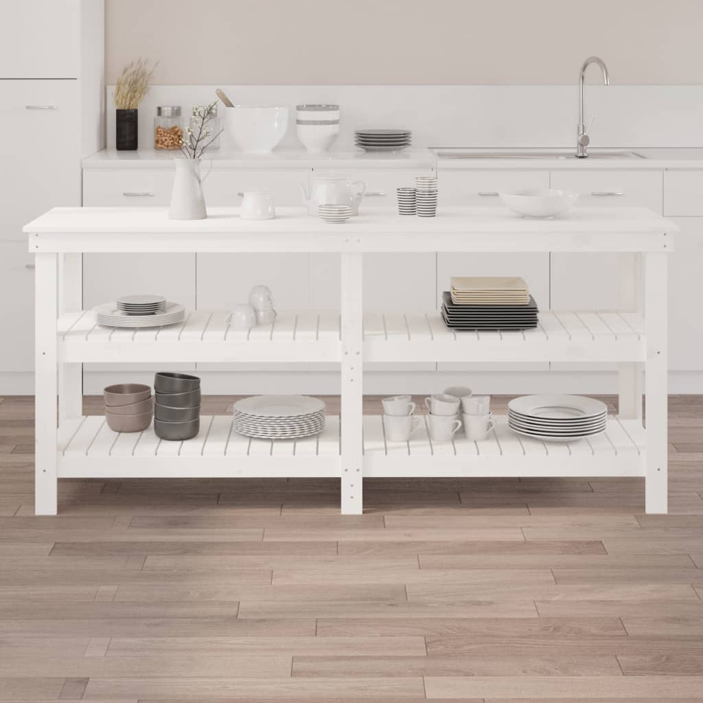 Vidaxl werkbank 181x50x80 cm massief groenhout wit