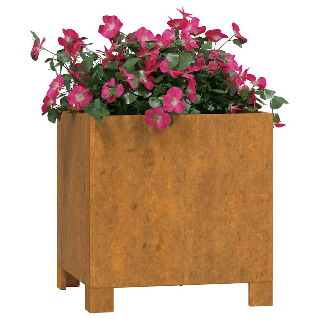 Vidaxl plantenbak met poten roestig 30x30x30 cm cortenstaal