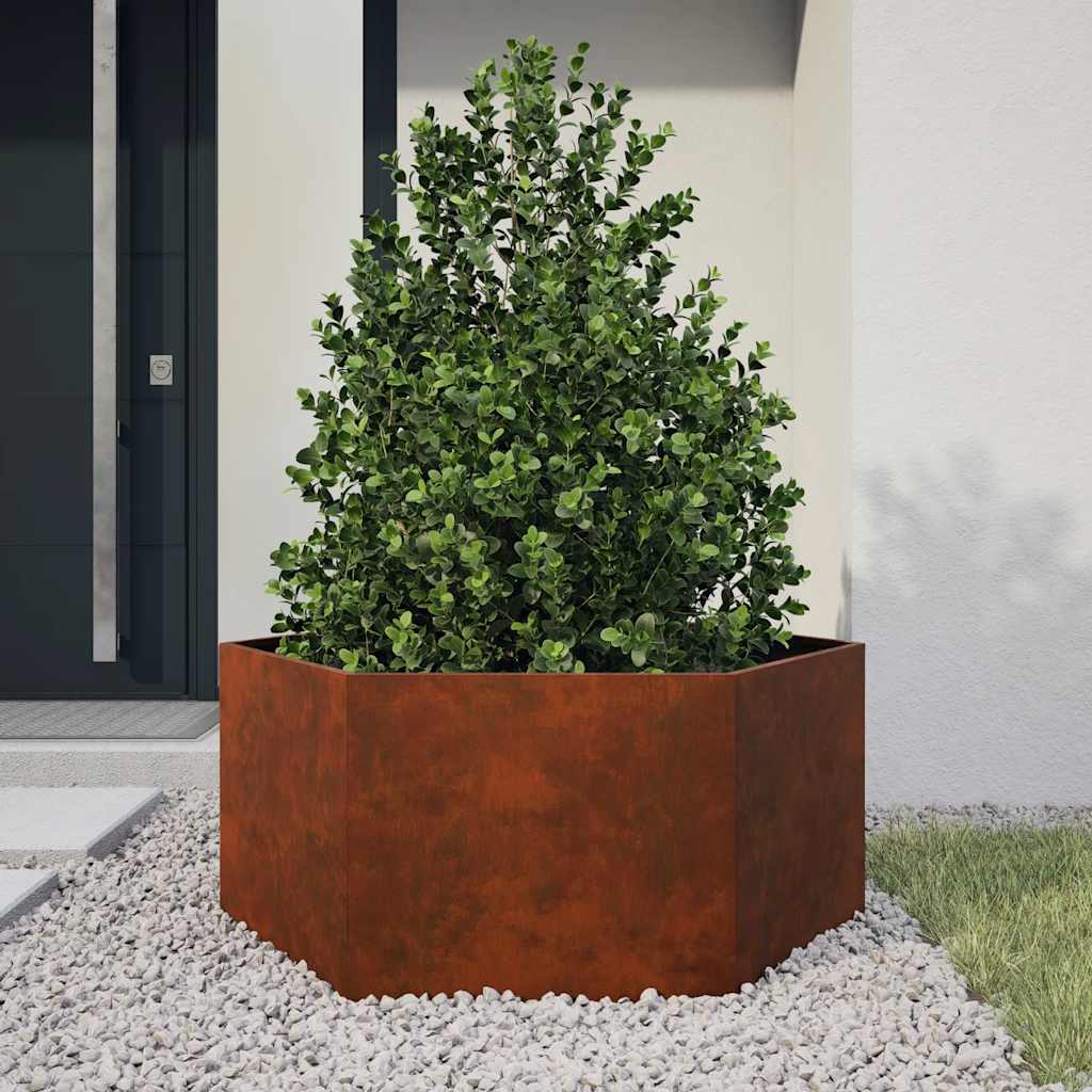 Vidaxl plantenbak met poten roestig 30x30x30 cm cortenstaal