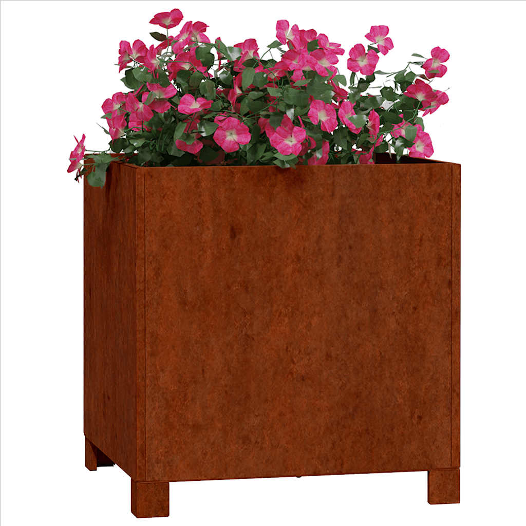 Vidaxl plantenbak met poten roestig 40x40x40 cm cortenstaal