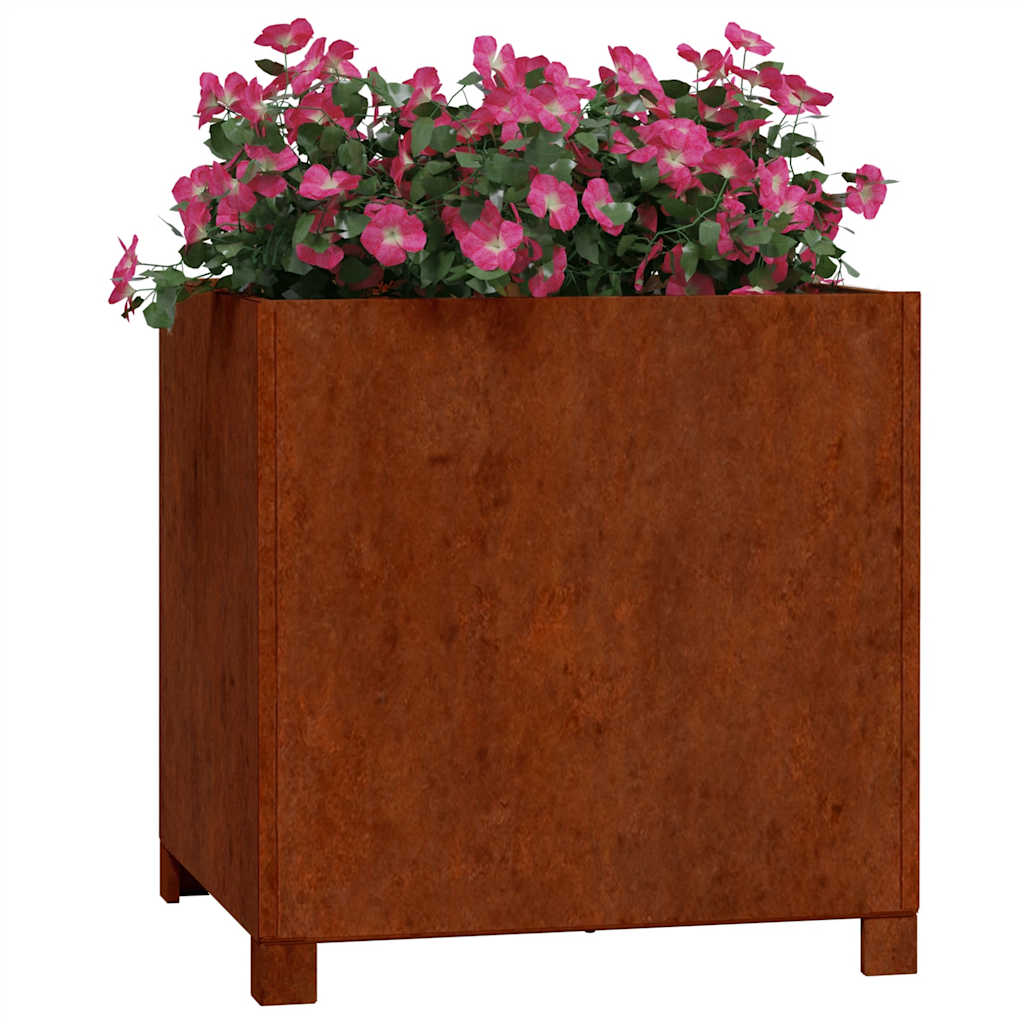 Vidaxl plantenbak met potente roestig 49x47x50 cm cortenstaal