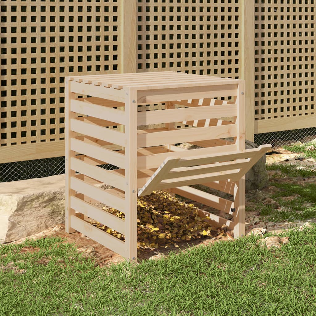 Vidaxl compostbak 63,5x63,5x77,5 cm massief groenhout