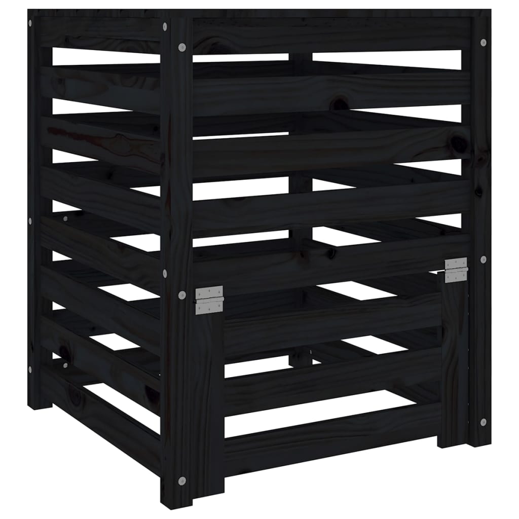 Vidaxl compostbak 63,5x63,5x77,5 cm massief groenenhout zwart