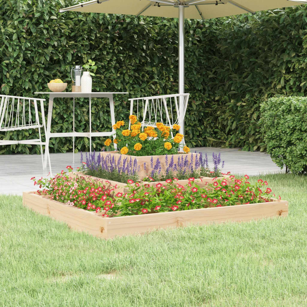Vidaxl plantenbak 80x80x27 cm massief groenhout