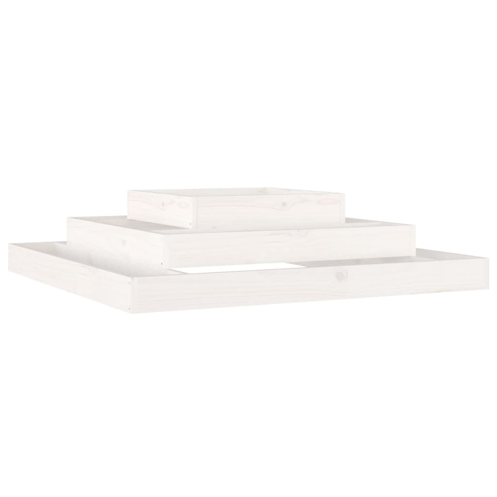 Vidaxl plantenbak 110x110x27 cm massief groenhout wit