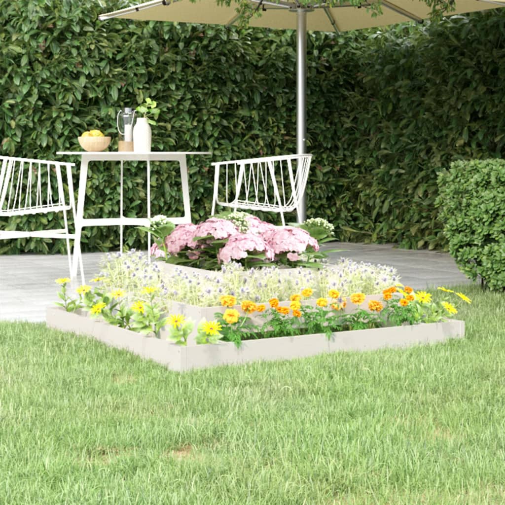 Vidaxl plantenbak 110x110x27 cm massief groenhout wit