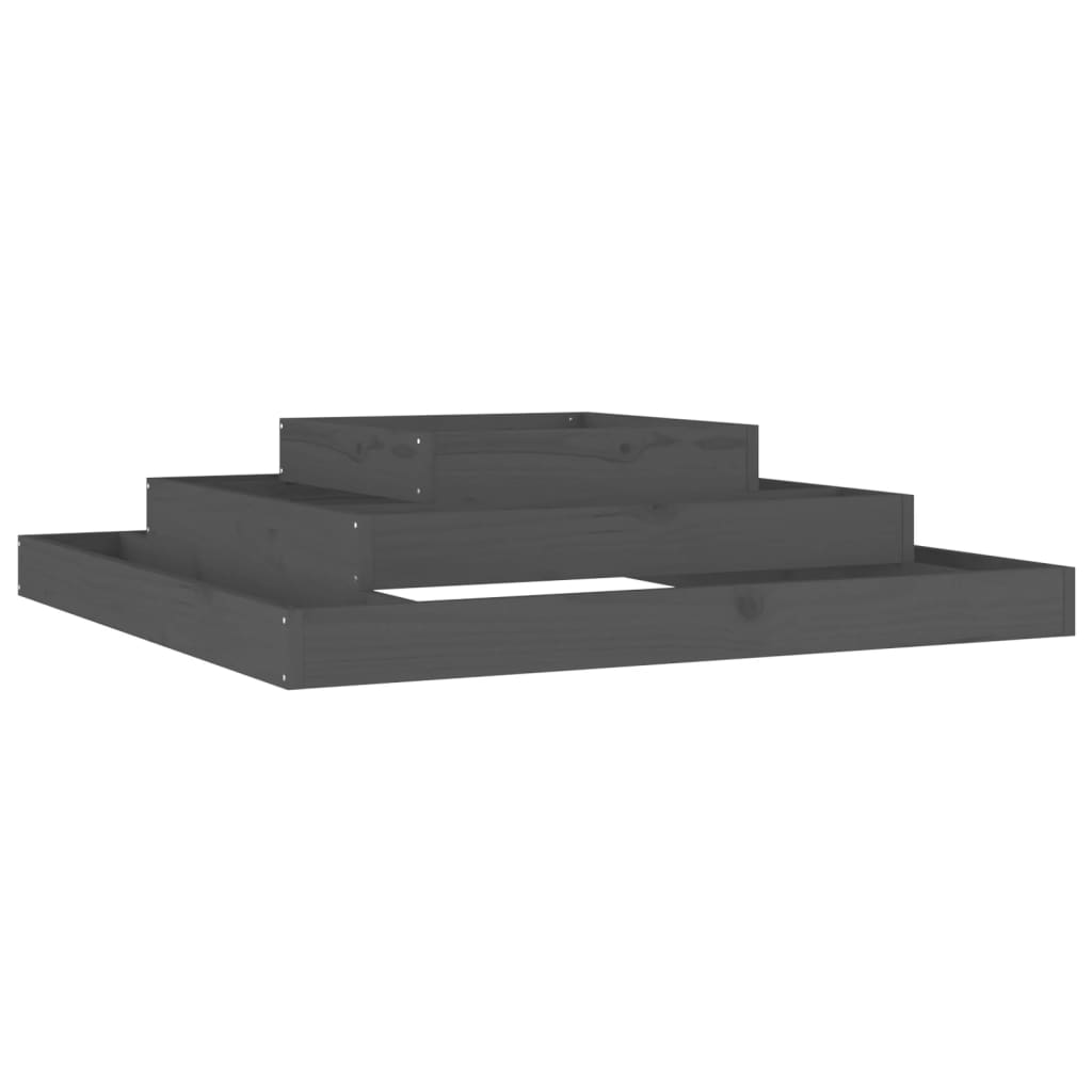 Vidaxl plantenbak 110x110x27 cm massief groenenhout grijs