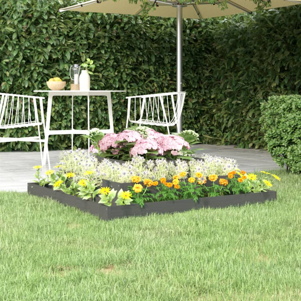 Vidaxl plantenbak 110x110x27 cm massief groenenhout grijs