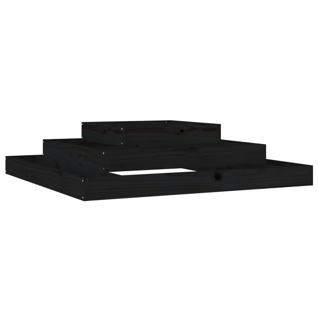 Vidaxl plantenbak 110x110x27 cm massief groenenhout zwart