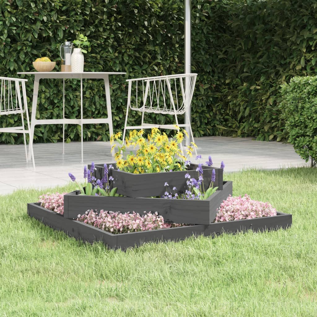 VidaXL Plantenbak 83x83x27 cm massief groenenhout grijs