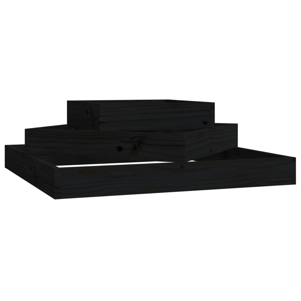 VidaXL Plantenbak 83x83x27 cm massief groenenhout zwart