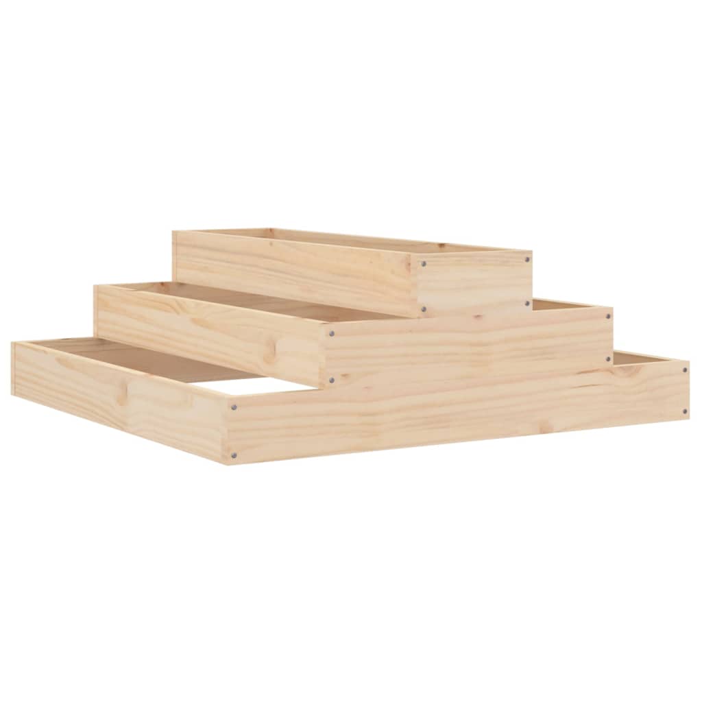 Vidaxl plantenbak 80x80x27 cm massief groenhout