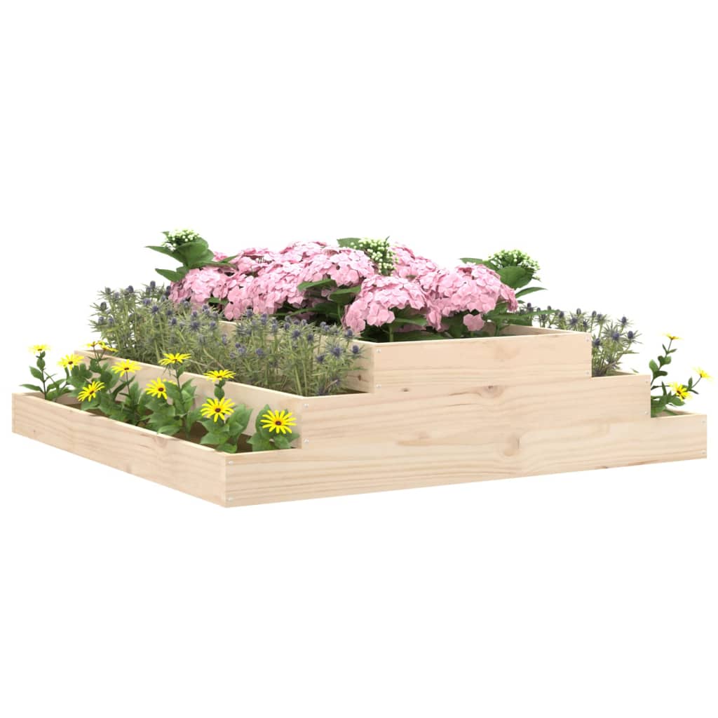 Vidaxl plantenbak 110x110x27 cm massief groenhout