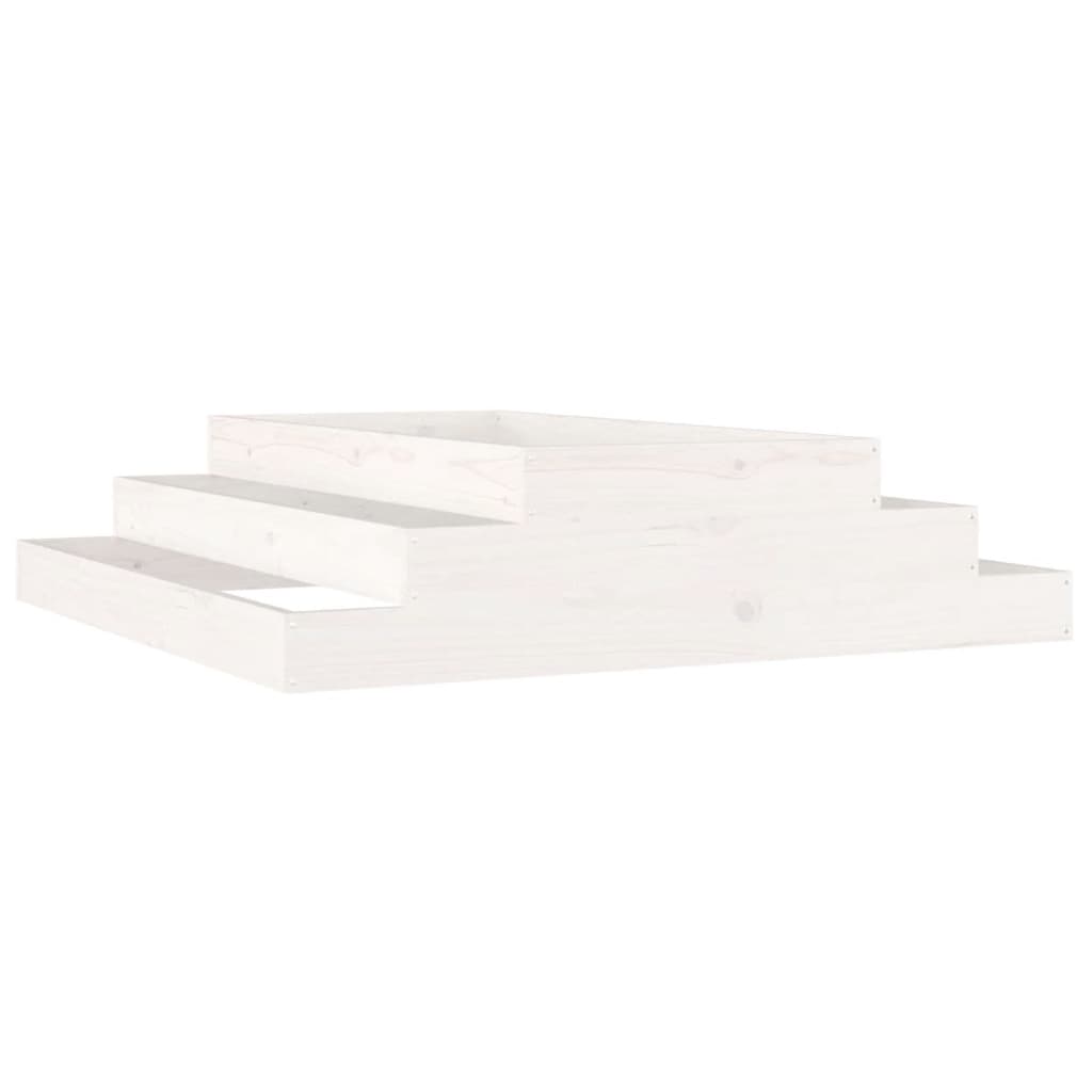 Vidaxl plantenbak 110x110x27 cm massief groenhout wit