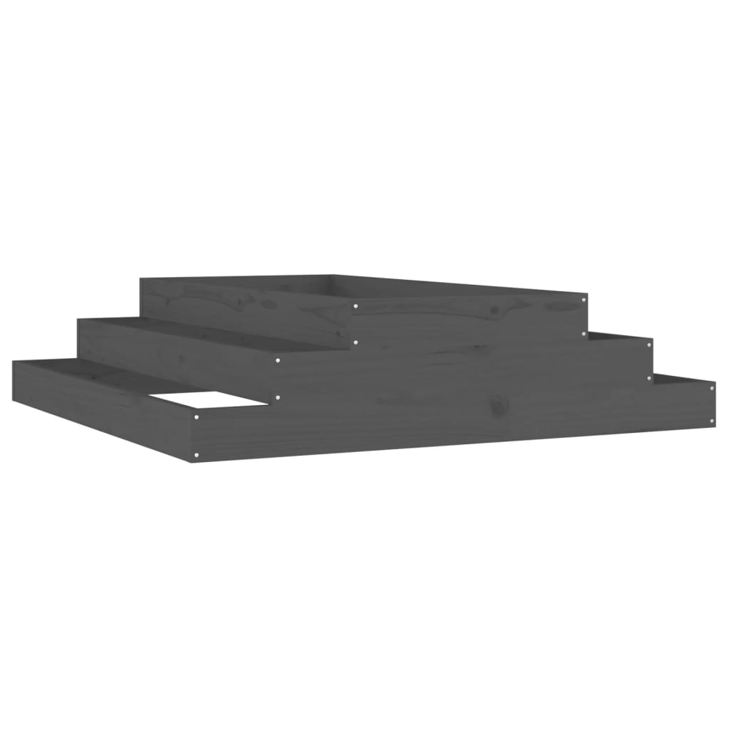 Vidaxl plantenbak 110x110x27 cm massief groenenhout grijs