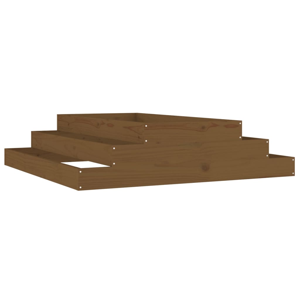 Vidaxl plantenbak 110x110x27 cm massief groenhout honingbruin