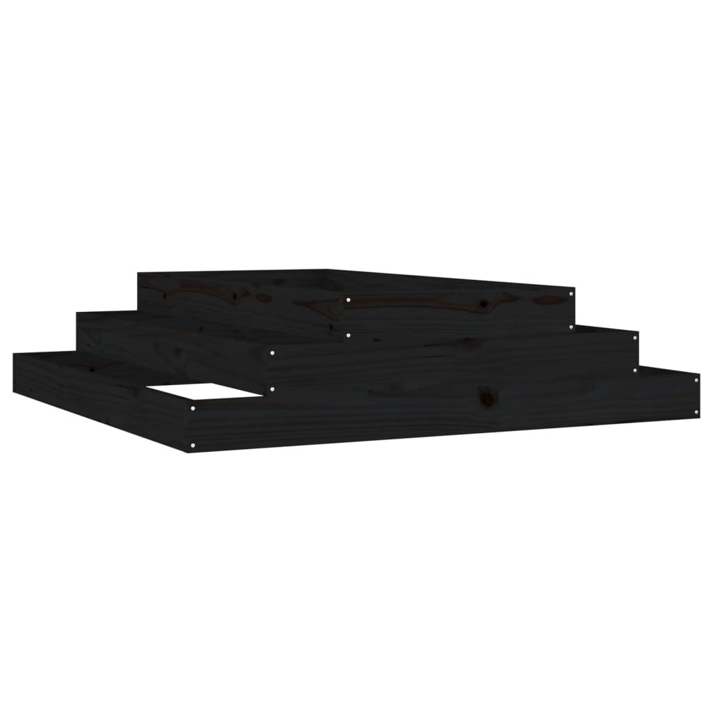 Vidaxl plantenbak 110x110x27 cm massief groenenhout zwart