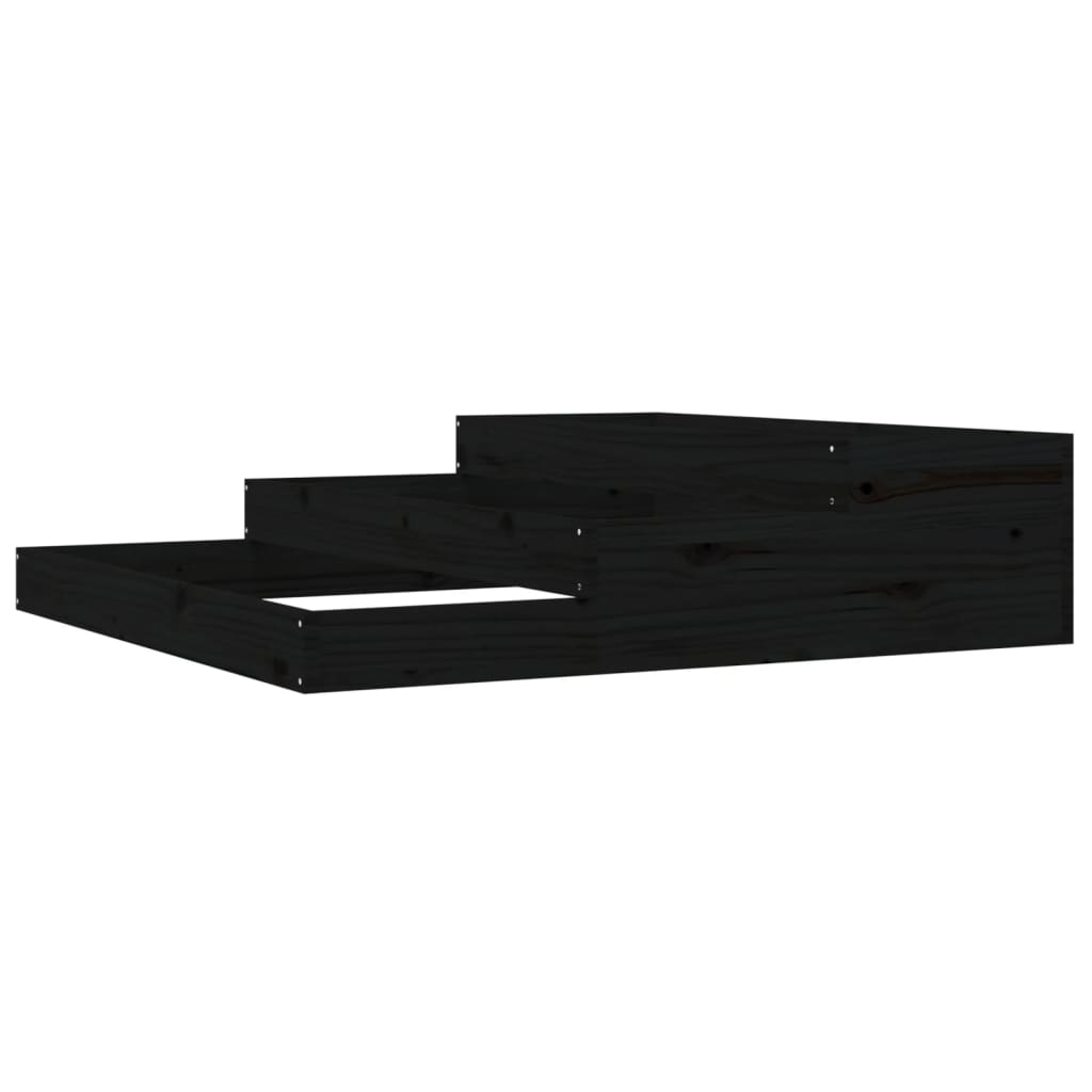 Vidaxl plantenbak 107x107x27 cm massief groenenhout zwart