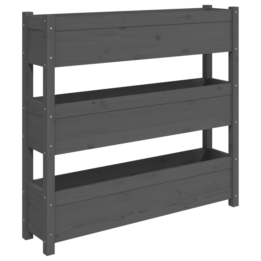 Vidaxl plantenbak 112x25x104,5 cm massief groenenhout grijs