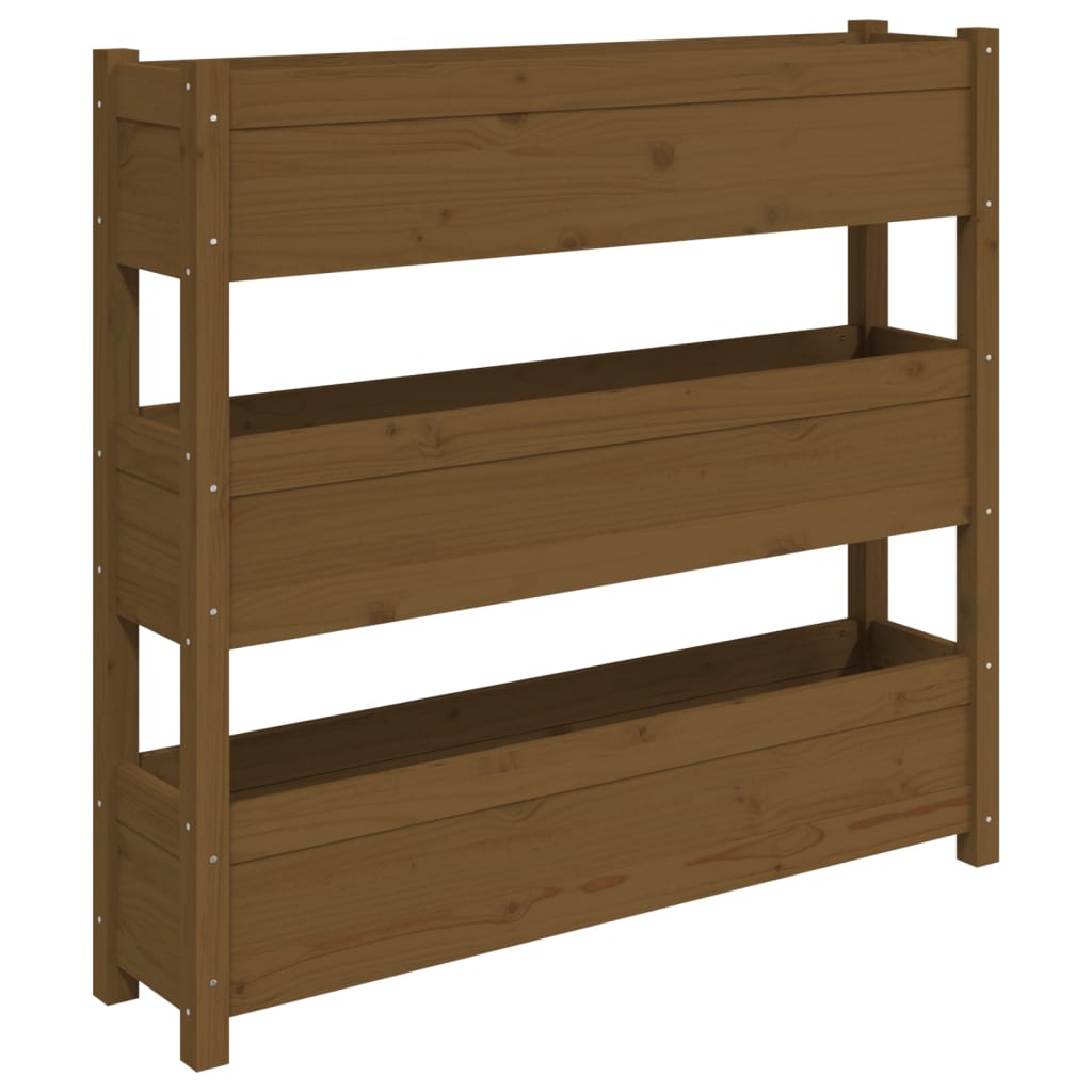 Vidaxl plantenbak 112x25x104,5 cm massief groenhout honingbruin