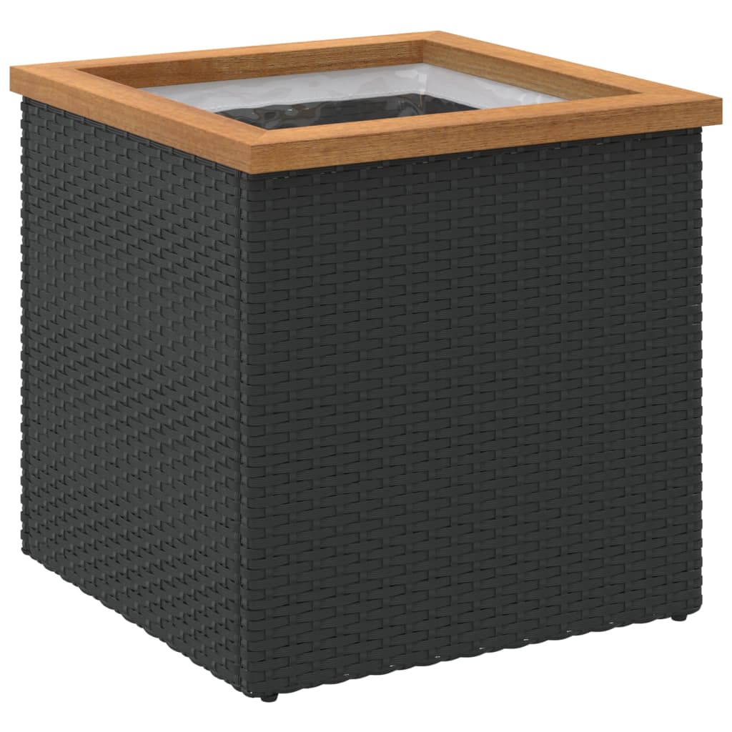 Vidaxl plantenbak 40x40x40 cm poly rattan zwart